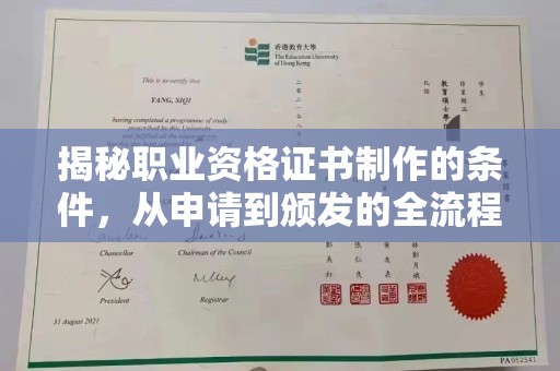 武隆揭秘职业资格证书制作的条件，从申请到颁发的全流程解析