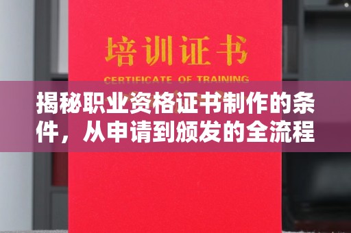 武隆揭秘职业资格证书制作的条件，从申请到颁发的全流程解析