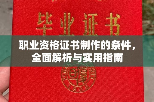 武隆职业资格证书制作的条件，全面解析与实用指南
